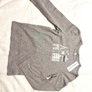 BRAND NEW Janie & Jack girls France long sleeve gray shirt